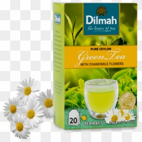 Pack Of Green Tea And Chamomile Flowers - Dilmah Ceylon Green Tea, HD Png Download - chamomile png