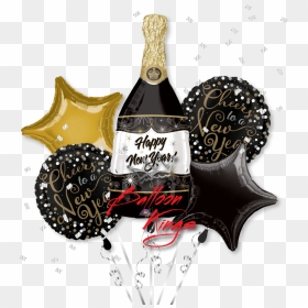 New Year Champagne Bottle Bouquet, HD Png Download - champagne bottles png