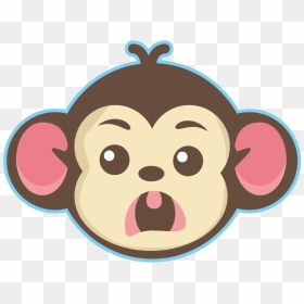 Cute Little Monkey Face Cartoon Monkey Illustrator - Cute Monkey Cartoon Face, HD Png Download - cute monkey png