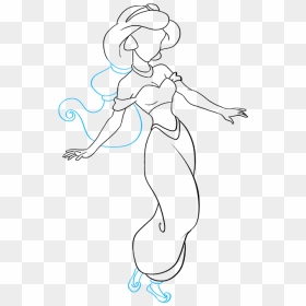 How To Draw Princess Jasmine From Disney"s Aladdin - Draw Jasmine Step By Step, HD Png Download - princess jasmine png