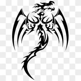 Line Art,head,art - Tribal Dragon Tattoos, HD Png Download - tribal wings png