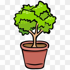 Vector Illustration Of Potted Plant Shrub Or Bush - Benefits Of Phototropism And Gravitropism For Plants, HD Png Download - bush plant png
