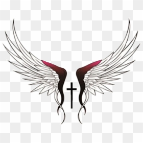 #freetoedit #remixit #tattoo #wings #cross #tribal - Cross With Wings Tattoo Png, Transparent Png - tribal wings png