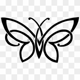 Free Png Simple Butterfly Tattoo Png Image With Transparent - Pencil Drawing Of Butterfly, Png Download - tribal wings png