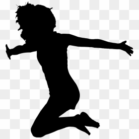 Woman Jumping For Silhouette - Jumping For Joy Silhouette, HD Png Download - inside out joy png