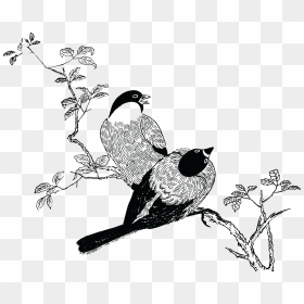 Free Clipart Of A Pair Of Birds - Hd Background Japanese Art, HD Png Download - white birds png