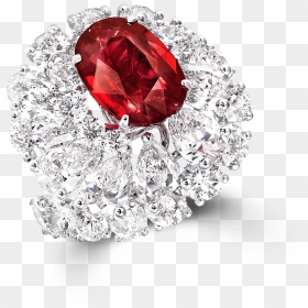 A Graff Ruby And Diamond Ring Featuring A Oval Shape - Graff Ruby Diamond Ring, HD Png Download - oval shape png
