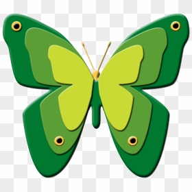 Green Butterflies Clipart Green Cartoon Butterfly - Cartoon Butterfly Clipart, HD Png Download - butterfly png clipart