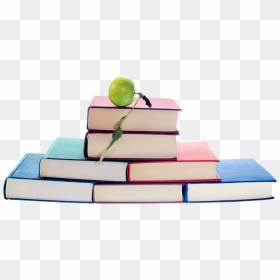 Books With Apple Transparent Png Image Free - Apple On Books Png, Png Download - books png transparent