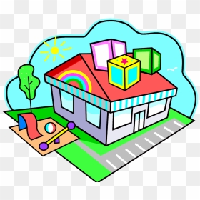 Daycare House Clipart - Kindergarten School Clip Art, HD Png Download - daycare png