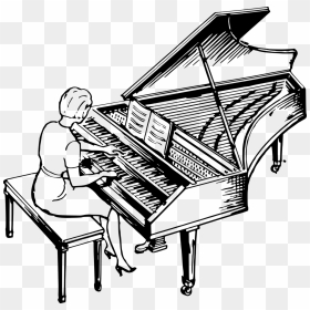 Pianist Clipart Black And White, HD Png Download - music keyboard png