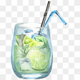 Transparent Mojito Clipart - Cucumber Mint Drink Drawing, HD Png Download - mojito png