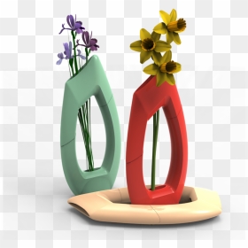 Transparent Flowers Vase Png - 3d Print Flower Vase, Png Download - flowers in vase png
