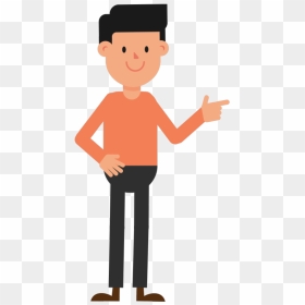 Transparent Person Pointing Png - Cartoon Man Waving, Png Download - person pointing png