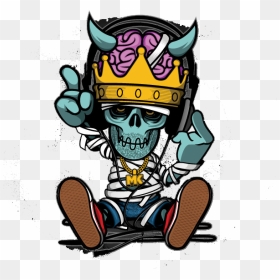 Hip Skull Rapper Illustration Graffiti Hop Cartoon - Hip Hop Cartoon Character, HD Png Download - rapper silhouette png