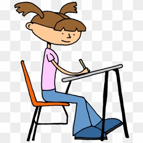 Student Doing School Desk Teacher Clip Art - Student Writing Clip Art, HD Png Download - school desk png