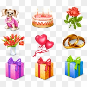 Free Gift Icons - Birthday Cakes In Png, Transparent Png - birthday presents png