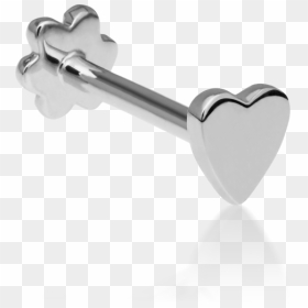 Heart Threaded Stud Earring, HD Png Download - gold hearts png
