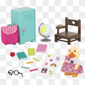 Transparent School Desk Png - Li L Woodzeez Sets, Png Download - school desk png