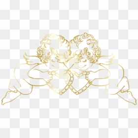 Free Png Download Transparent Gold Angels With Hearts - Gold Angel Transparent Background, Png Download - gold hearts png