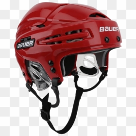 Red Bauer Hockey Helmet - Ice Hockey Helmet Png, Transparent Png - crossed hockey sticks png