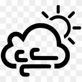 Cloud Wind Windy Sun Sunny Svg Png Icon Free Download - Sun And Thunder Icon, Transparent Png - wind arrow png