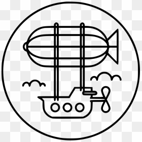 Zeppelin Flight Adventure Sky - Line Art, HD Png Download - zeppelin png