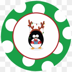 Santa Gift Tag - Christmas Penguins Clip Art, HD Png Download - christmas gift tag png