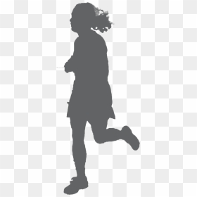Silhouette, HD Png Download - girl running png