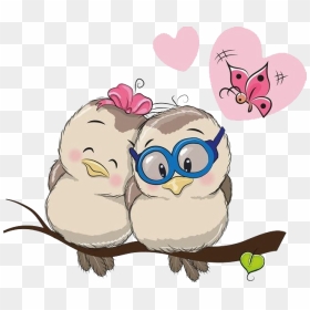 Animals In Love Cartoon, HD Png Download - love birds png