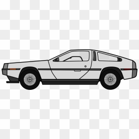 Back To The Future Car Clipart Black And White Stock - Delorean Time Machine Drawing, HD Png Download - back to the future car png