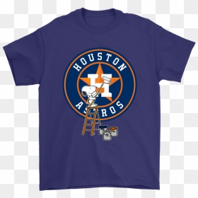 Snoopy Paints The Houston Astros Logo Mlb Baseball - Gucci Snoopy T Shirt, HD Png Download - houston astros png