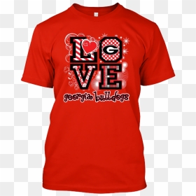 Georgia Bulldogs Love T-shirt - T-shirt, HD Png Download - georgia bulldogs png