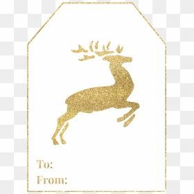 Gold Free Printable Christmas To From Tags - Elk, HD Png Download - christmas tag png