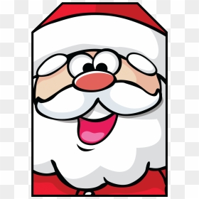 Santa Gift Tag - Santa Face Png Clipart, Transparent Png - christmas tag png