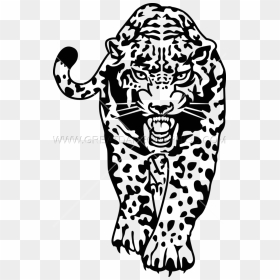 Jaguar Walking - Black And White Jaguar Clip Art, HD Png Download - black jaguar png