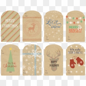 Christmas Gift Tags Png Banner Black And White Download - Christmas Gift Label Png, Transparent Png - christmas gift tag png