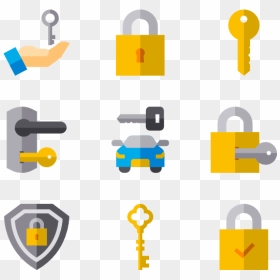 Lock And Key Icons, HD Png Download - lock and key png