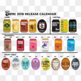 2016 Madtree Brewing Release Calendar - Madtree Beer, HD Png Download - 2016 calendar png