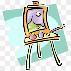 Vector Illustration Of Visual Arts Artist"s Easel For - Arts And Crafts Clip Art, HD Png Download - arts and crafts png