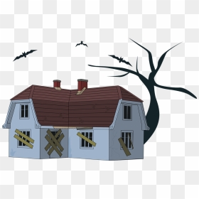 Cartoon Pictures Of Haunted Houses - Abandoned House Clipart, HD Png Download - house cartoon png