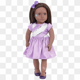 Shyanne Wearing Purple Satin Dress - Doll, HD Png Download - purple sparkles png