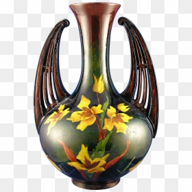 Old Moravian Austria Arts & Crafts Handled Daffodil - Vase, HD Png Download - arts and crafts png