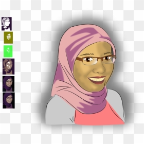Old Muslim Woman Cartoon, HD Png Download - hijab png
