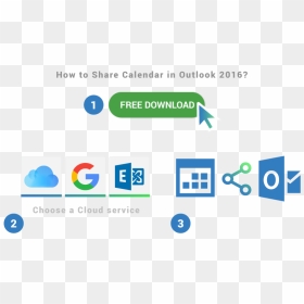 How To Share Calendar In Outlook - Microsoft Exchange Server, HD Png Download - 2016 calendar png