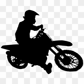 Motocross Rider Portable Network Graphics Motorcycle - Dirt Bike Rider Silhouette, HD Png Download - dirtbike png