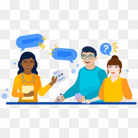 Illustration Of Coworkers Speaking Up In A Meeting - Meeting Attendees, HD Png Download - talking mouth png