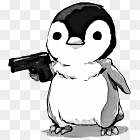 Clipart Penquin Cute - Cartoon Penguin With Gun, HD Png Download - forever alone face png