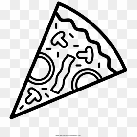 Pizza Coloring Page - Black And White Pizza Slice Clipart, HD Png Download - pizza slice clipart png