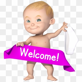 Welcome Baby Cartoon Character - Welcome Images With Child, HD Png Download - cartoon character png